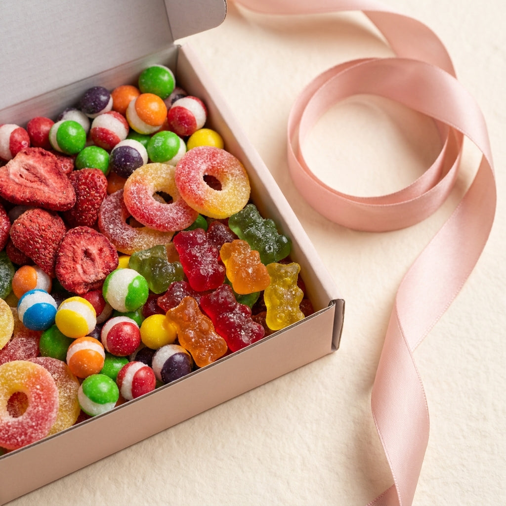 Naschmonster Geschenkbox - gefriergetrocknete Halal-Süßigkeiten zum Verschenken